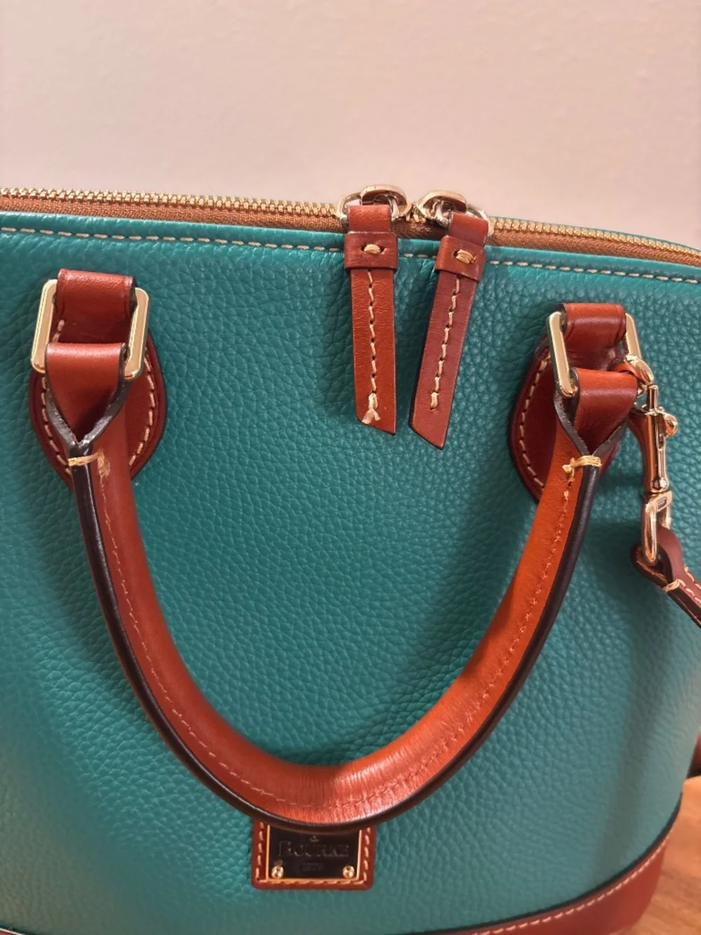 Dooney and Bourke Zip Zip Satchel Pebble Grain Leather